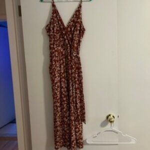 Rust and White Floral Stitch Fix Jumpsuit